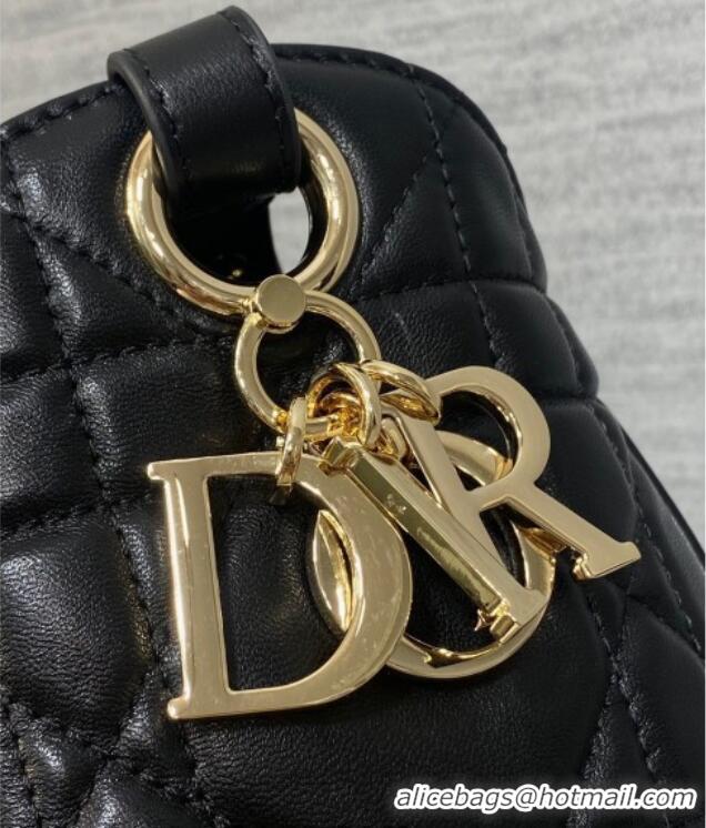Buy Fashionable Dior Medium D-Motion Bag in Macrocannage Lambskin 0806 Black 2025