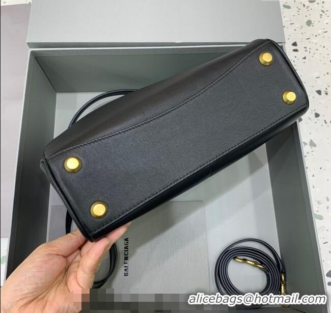 Good Product Balenciaga Rodeo Small Handbag In Smooth Calfskin And Aged-gold Hardware 78972 Black 2024