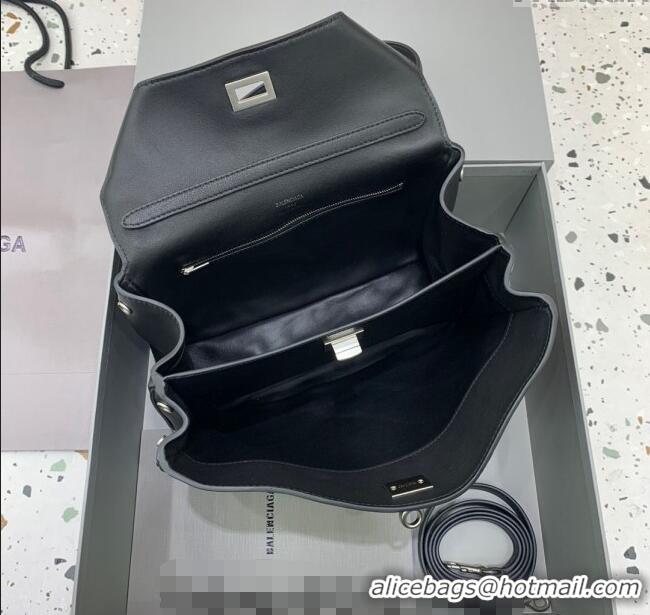 Discount Balenciaga Rodeo Small Handbag In Smooth Calfskin And Aged-silver Hardware 78972 Black 2024