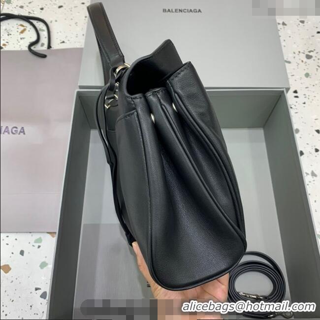 Discount Balenciaga Rodeo Small Handbag In Smooth Calfskin And Aged-silver Hardware 78972 Black 2024