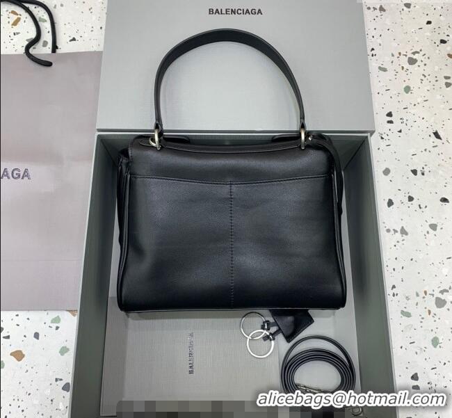 Discount Balenciaga Rodeo Small Handbag In Smooth Calfskin And Aged-silver Hardware 78972 Black 2024