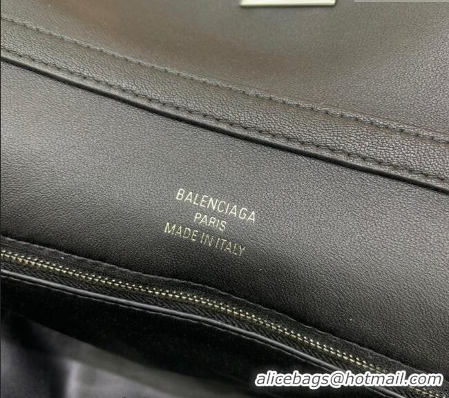 Discount Balenciaga Rodeo Small Handbag In Smooth Calfskin And Aged-silver Hardware 78972 Black 2024