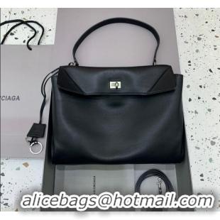 Best Price Balenciaga Rodeo Medium Handbag In Smooth Calfskin With Aged-silver Hardware 78972 Black 2024