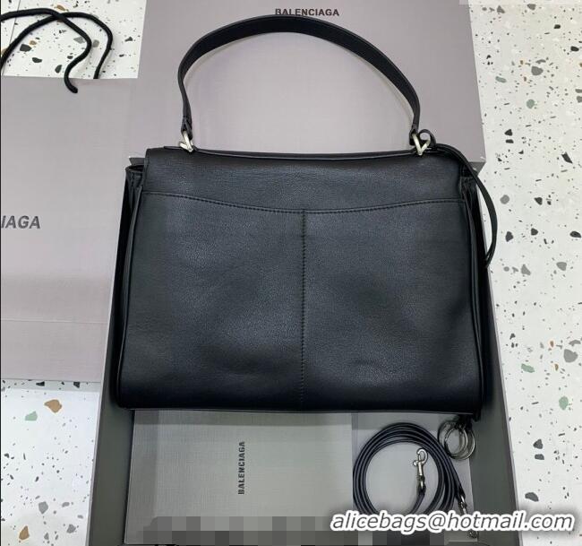 Best Price Balenciaga Rodeo Medium Handbag In Smooth Calfskin With Aged-silver Hardware 78972 Black 2024