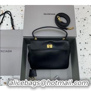 Super Quality Balenciaga Rodeo Mini Handbag In Smooth Calfskin With Aged-gold Hardware 78972 Black 2024