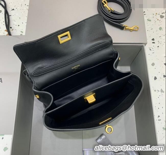 Super Quality Balenciaga Rodeo Mini Handbag In Smooth Calfskin With Aged-gold Hardware 78972 Black 2024