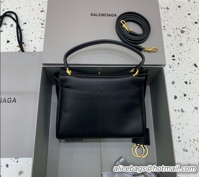 Super Quality Balenciaga Rodeo Mini Handbag In Smooth Calfskin With Aged-gold Hardware 78972 Black 2024
