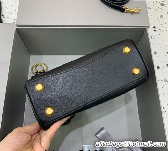 Super Quality Balenciaga Rodeo Mini Handbag In Smooth Calfskin With Aged-gold Hardware 78972 Black 2024