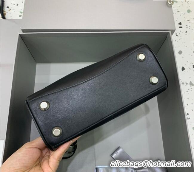 Grade Design Balenciaga Rodeo Mini Handbag In Smooth Calfskin With Aged-silver Hardware 78972 Black 2024