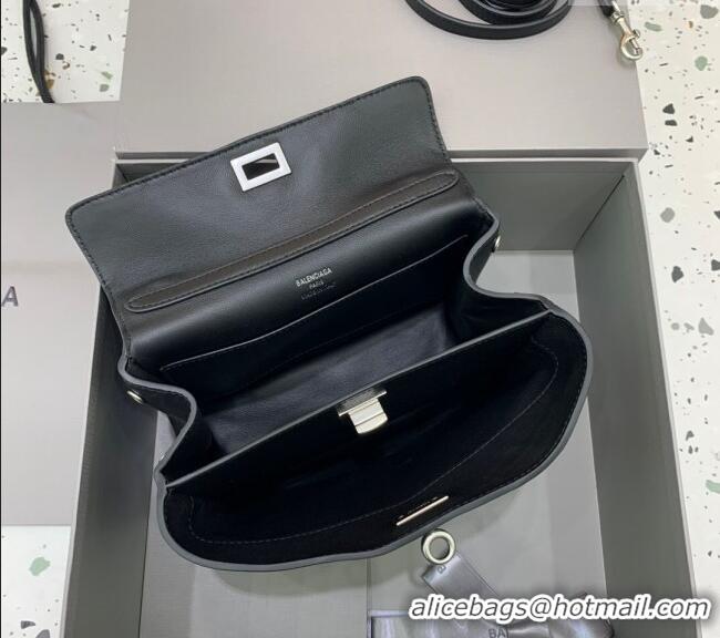 Grade Design Balenciaga Rodeo Mini Handbag In Smooth Calfskin With Aged-silver Hardware 78972 Black 2024