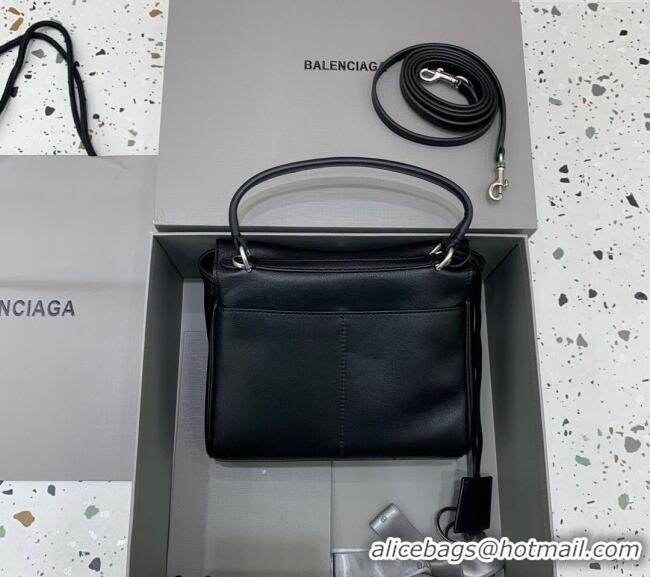 Grade Design Balenciaga Rodeo Mini Handbag In Smooth Calfskin With Aged-silver Hardware 78972 Black 2024