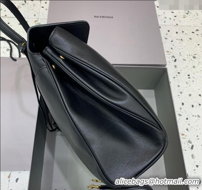 Top Quality Balenciaga Rodeo Large Handbag In Smooth Calfskin With Aged-gold Hardware 78972 Black 2024