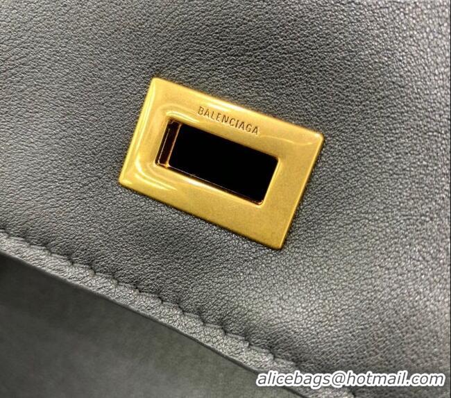 Top Quality Balenciaga Rodeo Large Handbag In Smooth Calfskin With Aged-gold Hardware 78972 Black 2024