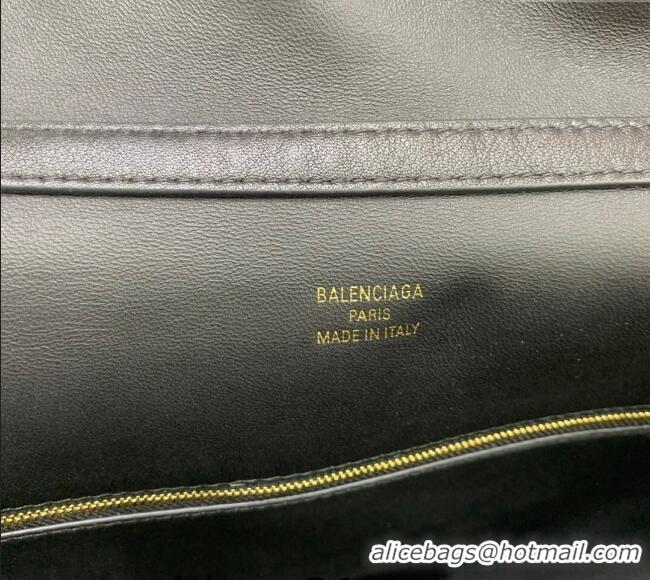 Top Quality Balenciaga Rodeo Large Handbag In Smooth Calfskin With Aged-gold Hardware 78972 Black 2024