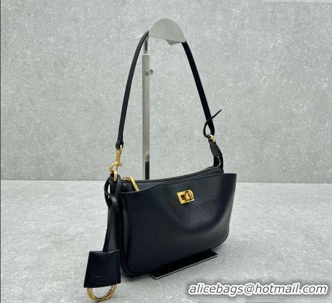 Shop Discount Balenciaga Rodeo Smooth Leather Shoulder bag 92874 Black 2024