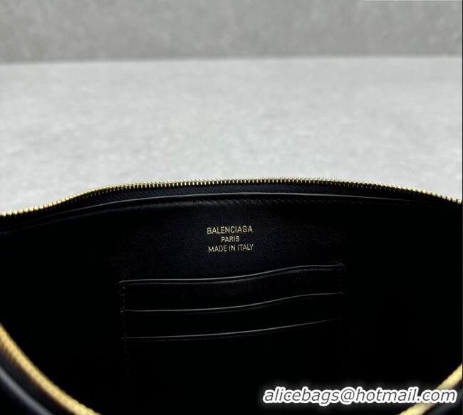 Shop Discount Balenciaga Rodeo Smooth Leather Shoulder bag 92874 Black 2024