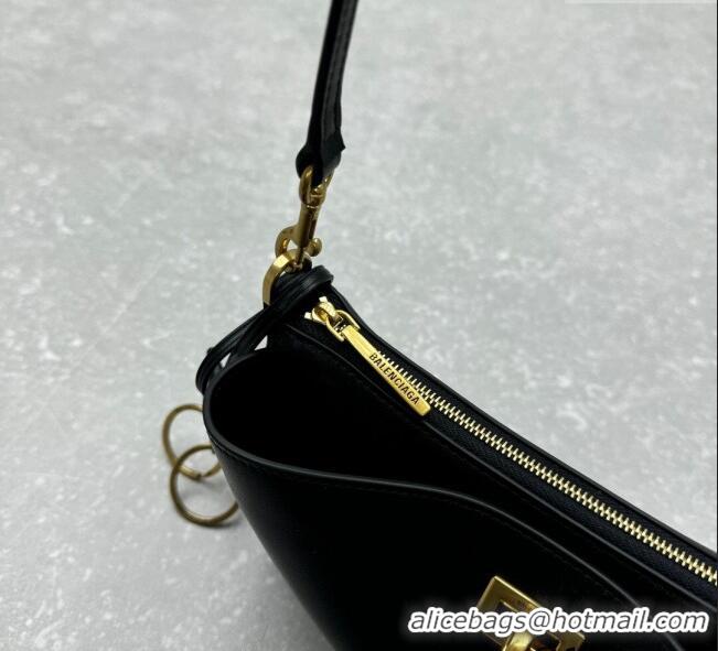 Shop Discount Balenciaga Rodeo Smooth Leather Shoulder bag 92874 Black 2024