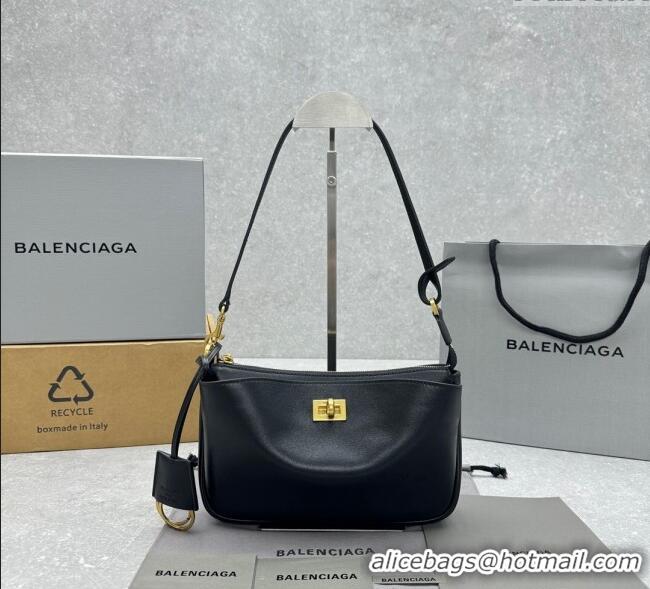 Shop Discount Balenciaga Rodeo Smooth Leather Shoulder bag 92874 Black 2024