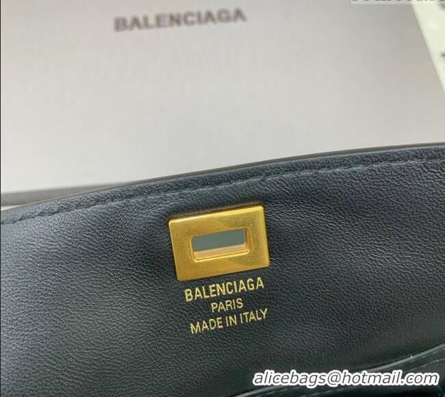 Luxury Cheap Balenciaga Rodeo Nano Bag With Chain In Smooth Calfskin With Aged-gold Hardware 48082 black 2025