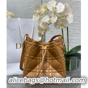 Top Grade Dior Medium D-Motion Bag in Macrocannage Lambskin Gold-Tone 0806 2025