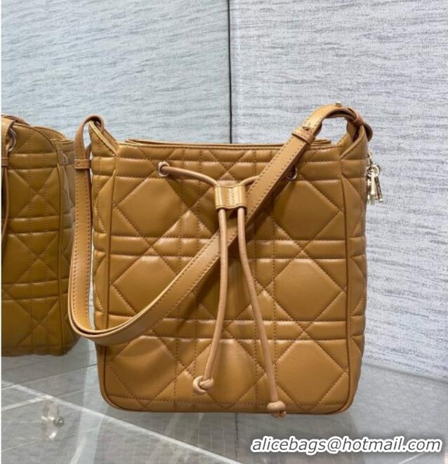 Top Grade Dior Medium D-Motion Bag in Macrocannage Lambskin Gold-Tone 0806 2025