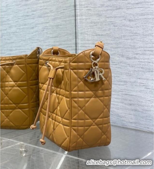 Top Grade Dior Medium D-Motion Bag in Macrocannage Lambskin Gold-Tone 0806 2025