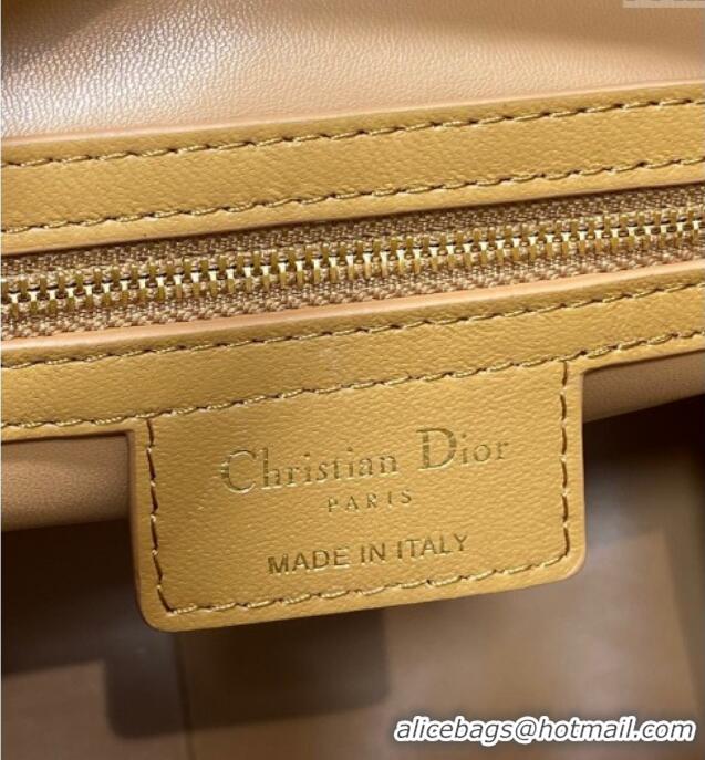 Top Grade Dior Medium D-Motion Bag in Macrocannage Lambskin Gold-Tone 0806 2025