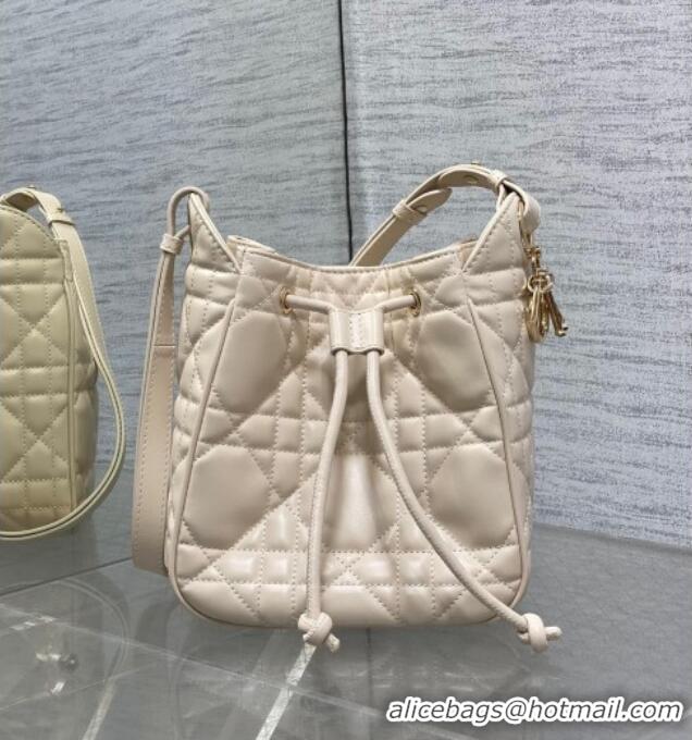 Unique Grade Dior Small D-Motion Bag in Macrocannage Lambskin 2851 Ivory White 2025