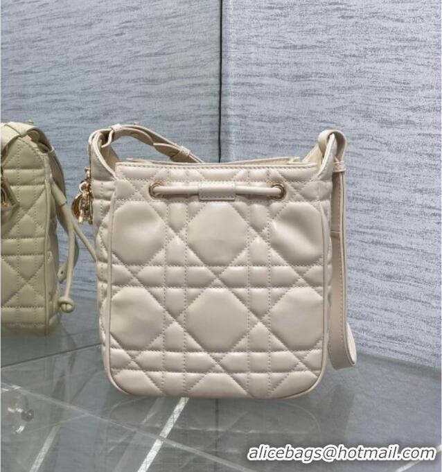 Unique Grade Dior Small D-Motion Bag in Macrocannage Lambskin 2851 Ivory White 2025