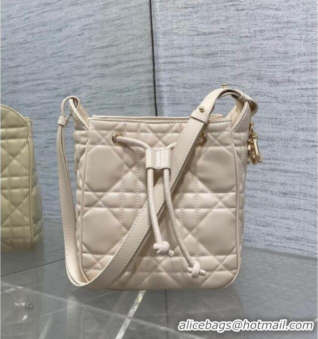 Unique Grade Dior Small D-Motion Bag in Macrocannage Lambskin 2851 Ivory White 2025