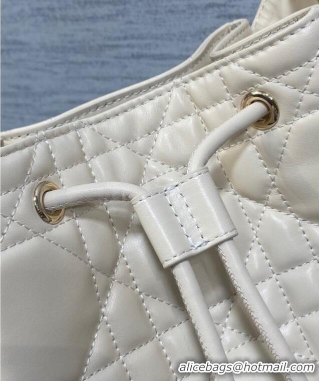 Unique Grade Dior Small D-Motion Bag in Macrocannage Lambskin 2851 Ivory White 2025
