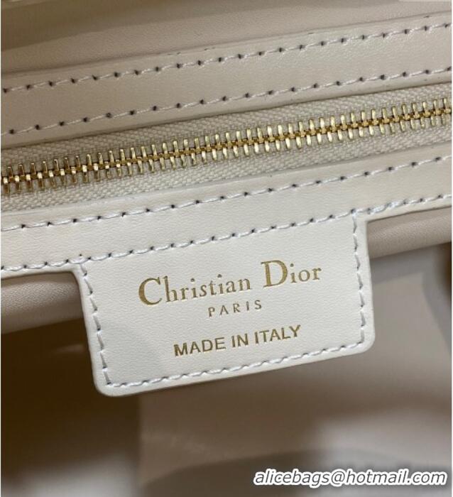 Unique Grade Dior Small D-Motion Bag in Macrocannage Lambskin 2851 Ivory White 2025