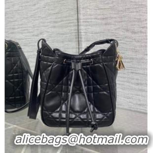 Famous Brand Dior Small D-Motion Bag in Macrocannage Lambskin 2851 Black 2025