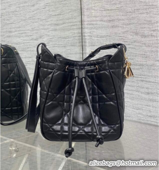 Famous Brand Dior Small D-Motion Bag in Macrocannage Lambskin 2851 Black 2025