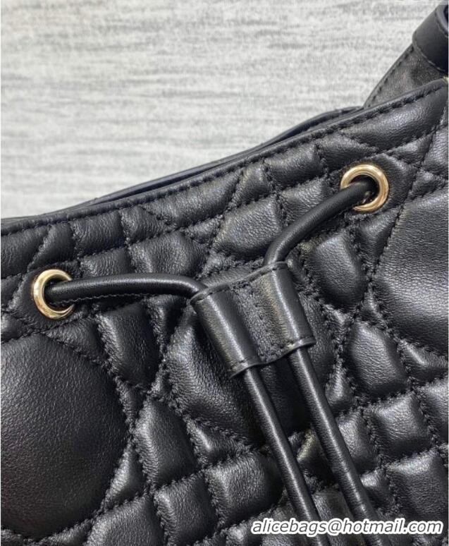 Famous Brand Dior Small D-Motion Bag in Macrocannage Lambskin 2851 Black 2025
