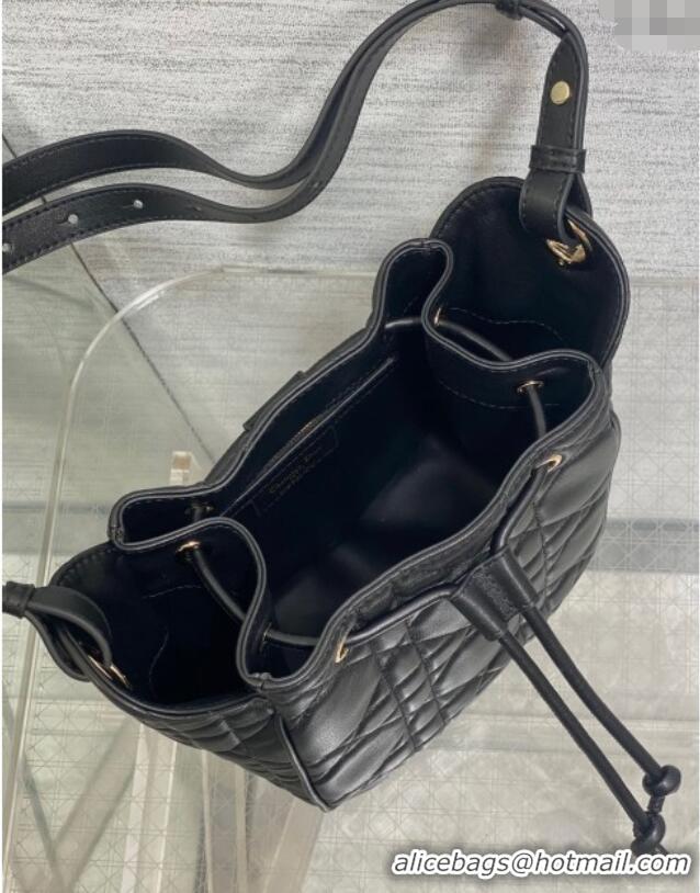 Famous Brand Dior Small D-Motion Bag in Macrocannage Lambskin 2851 Black 2025