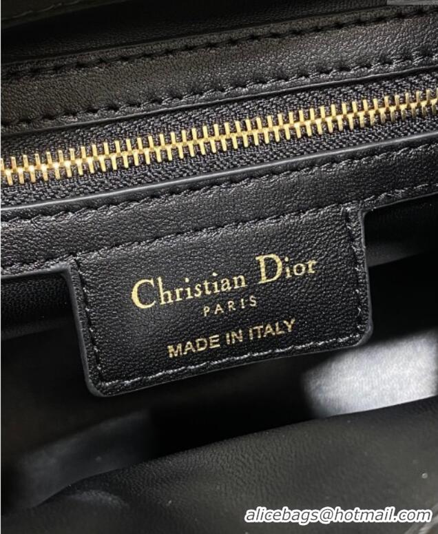 Famous Brand Dior Small D-Motion Bag in Macrocannage Lambskin 2851 Black 2025