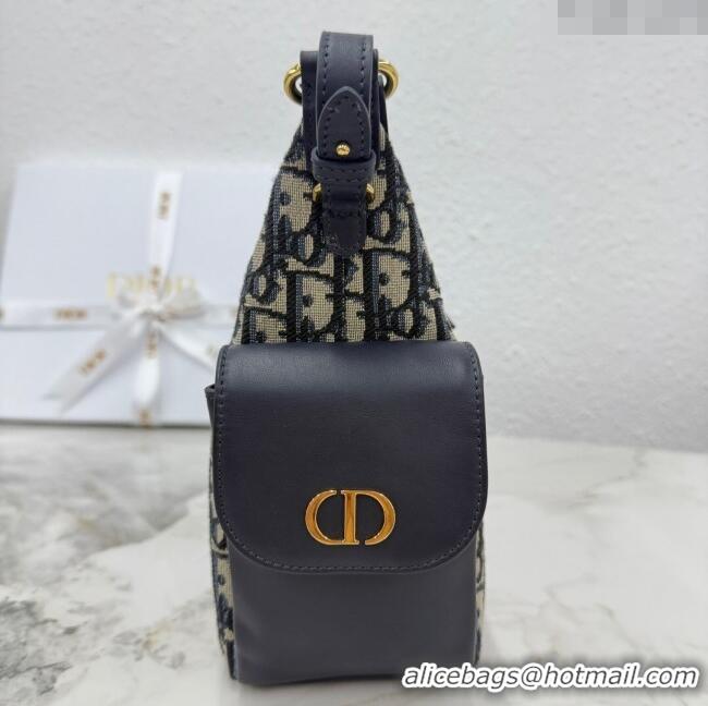 Promotional Dior Medium D-Dream Bag in Oblique Jacquard and Smooth Calfskin M6323 Blue 2025