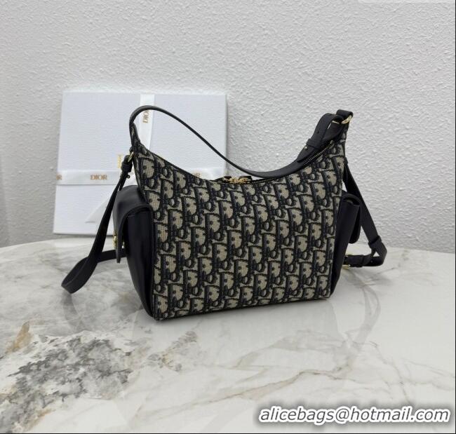 Promotional Dior Medium D-Dream Bag in Oblique Jacquard and Smooth Calfskin M6323 Blue 2025