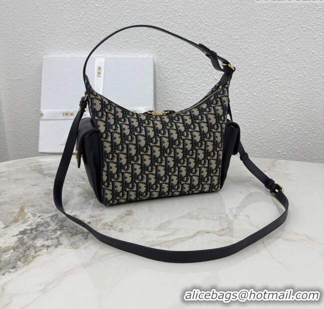 Promotional Dior Medium D-Dream Bag in Oblique Jacquard and Smooth Calfskin M6323 Blue 2025
