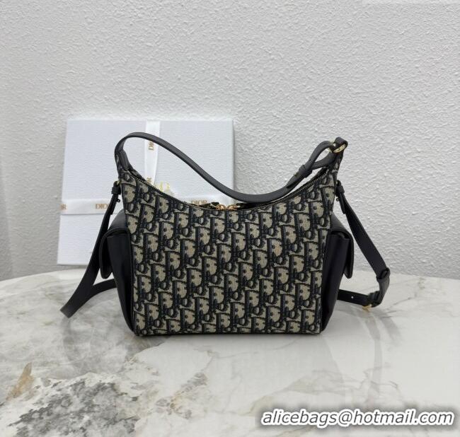 Promotional Dior Medium D-Dream Bag in Oblique Jacquard and Smooth Calfskin M6323 Blue 2025