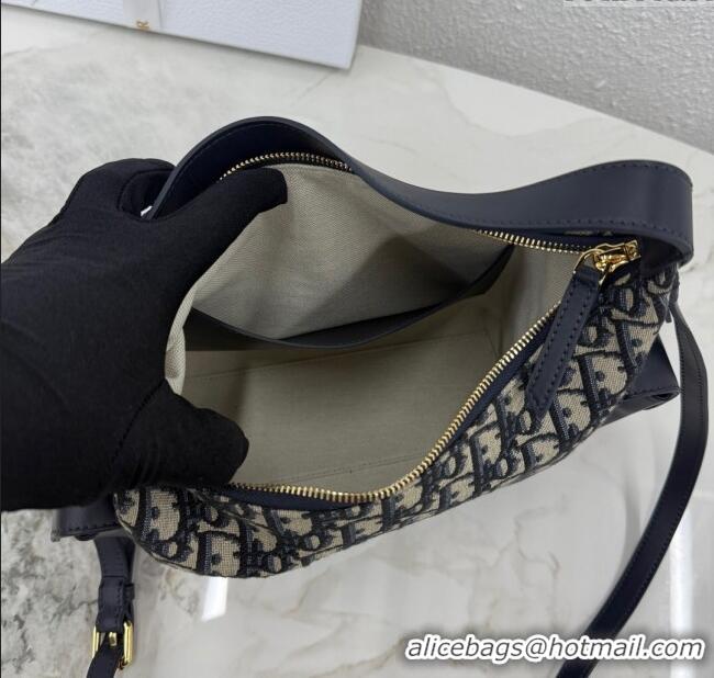 Promotional Dior Medium D-Dream Bag in Oblique Jacquard and Smooth Calfskin M6323 Blue 2025