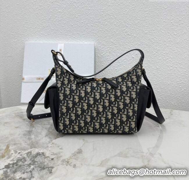 Promotional Dior Medium D-Dream Bag in Oblique Jacquard and Smooth Calfskin M6323 Blue 2025