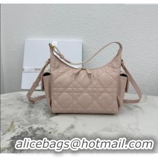 Shop Fashion Dior Medium D-Dream Bag in Macrocannage Lambskin M6323 Powder Pink 2025