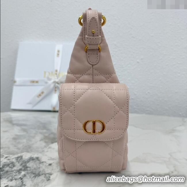 Shop Fashion Dior Medium D-Dream Bag in Macrocannage Lambskin M6323 Powder Pink 2025