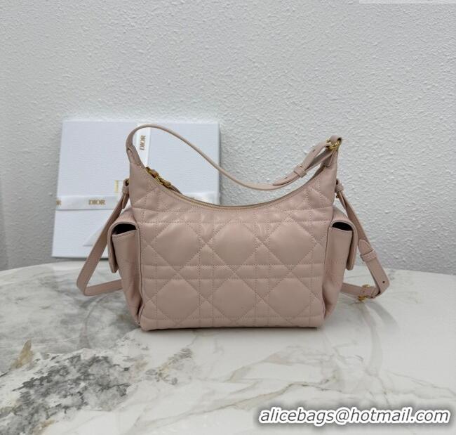 Shop Fashion Dior Medium D-Dream Bag in Macrocannage Lambskin M6323 Powder Pink 2025