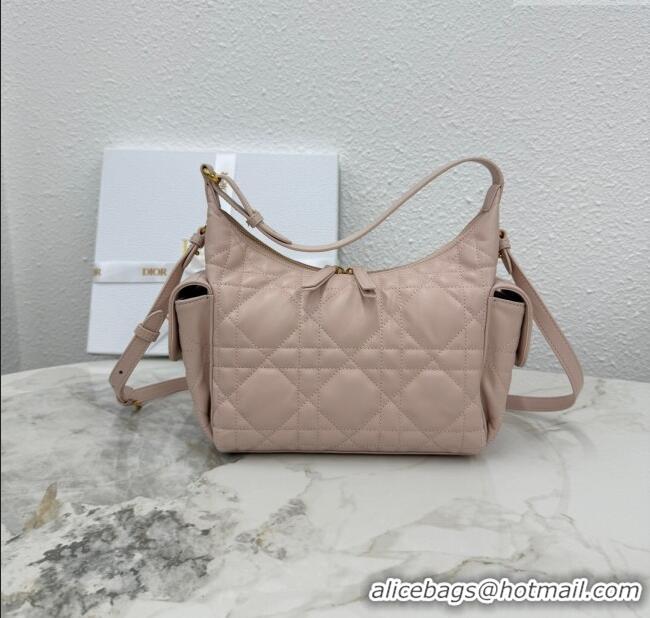 Shop Fashion Dior Medium D-Dream Bag in Macrocannage Lambskin M6323 Powder Pink 2025
