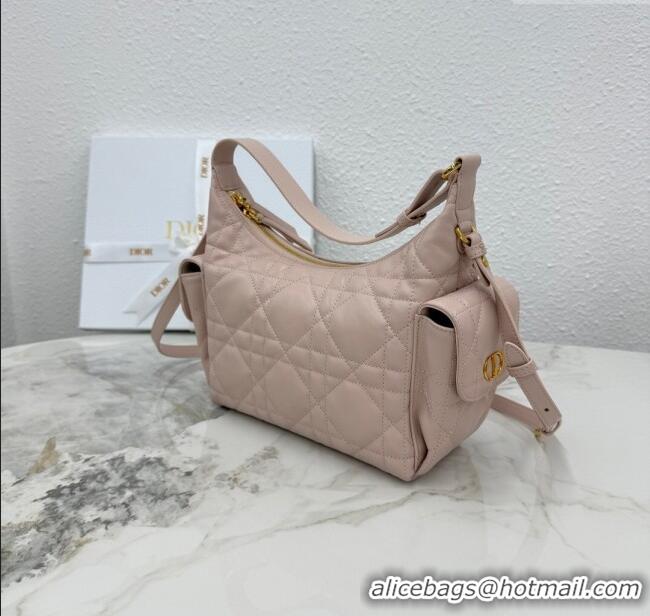 Shop Fashion Dior Medium D-Dream Bag in Macrocannage Lambskin M6323 Powder Pink 2025