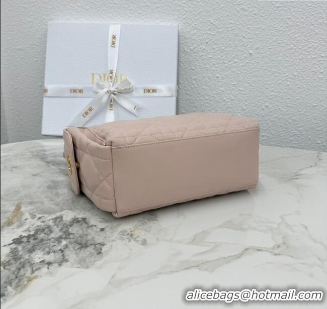 Shop Fashion Dior Medium D-Dream Bag in Macrocannage Lambskin M6323 Powder Pink 2025