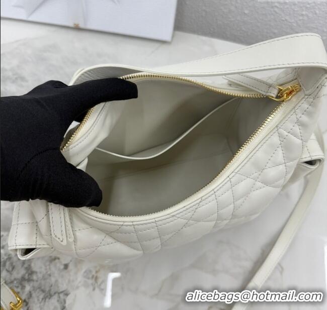Good Taste Dior Medium D-Dream Bag in Macrocannage Lambskin M6323 White 2025